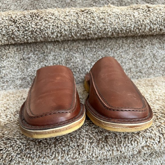 Dolce & Gabbana Men\'s Tan Leather Moc Toe Slip On Mules main image 9